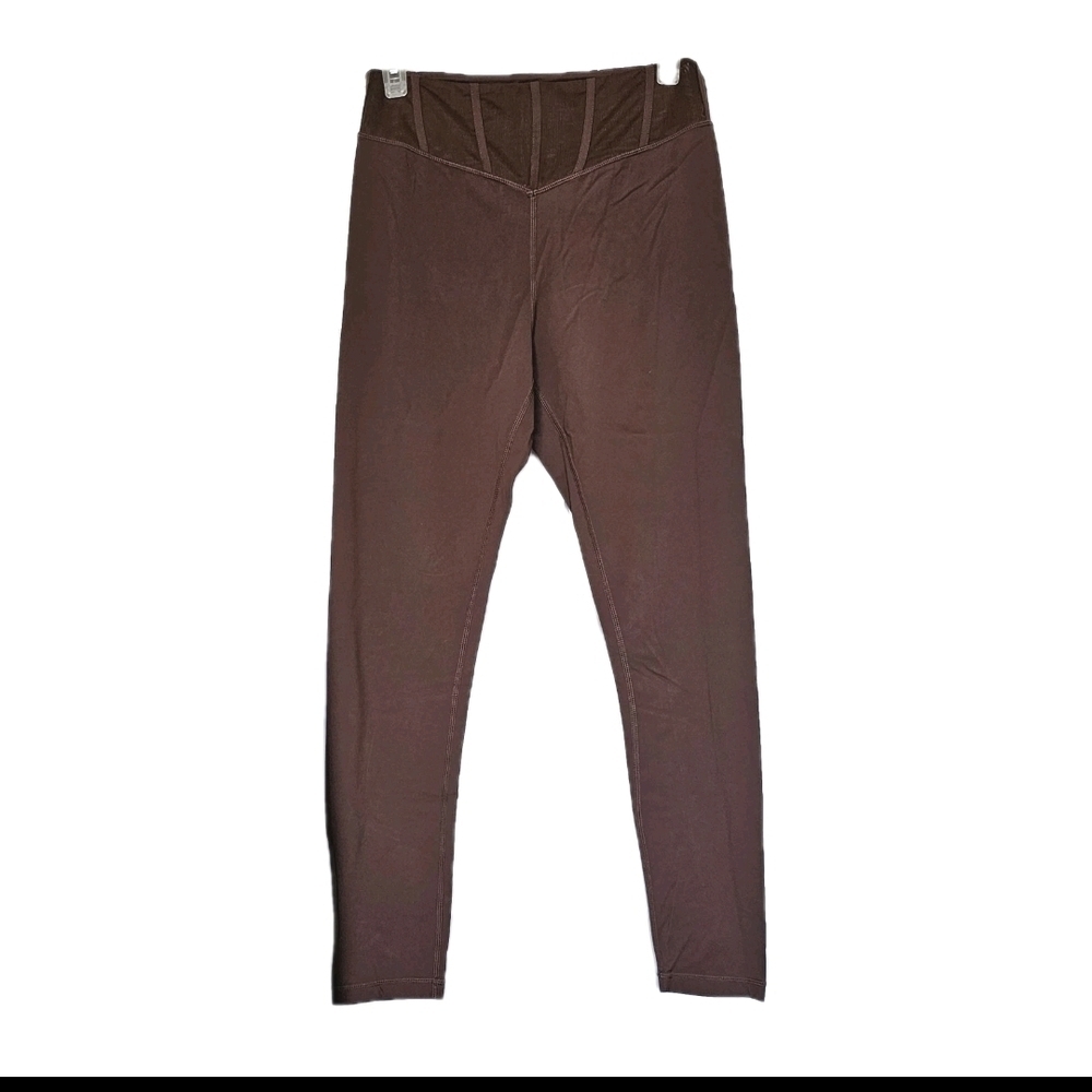 MESHKI CHOCOLATE BROWN FULL LENGTH YOGA ACTIVEWEAR GYM LEGGINGS SIZE MEDIUM